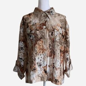 Vintage Ruby Rd. Favorites Button-Down Shirt, Apocalyptic Mesh Covered Holes 18